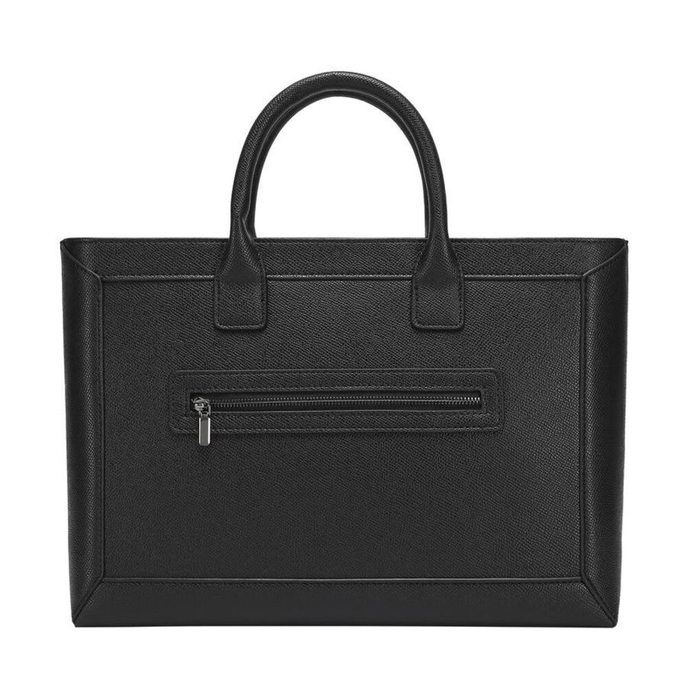 NWT Daisy Rose Tote Shoulder Bag with Front Zipper - Black - Vegan Leather